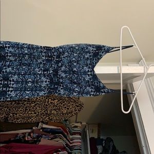 blue patterned tank top maxi dress